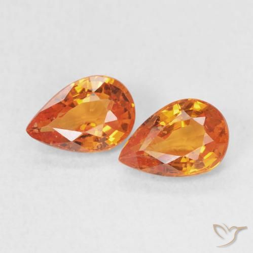 1.07ctw Naturel Orange vif Saphir, En forme de poire, VS