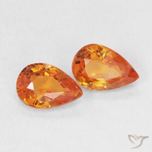Shop natural 1.07ct Orange vif Saphir gems, En forme de poire, from Tanzanie at GemSelect. In stock, global shipping!