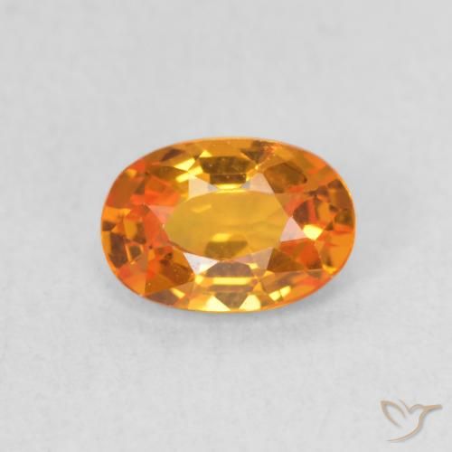 0.64ct Naturel Orange vif Saphir, ovale, VVS