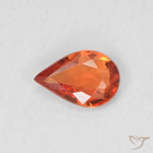 0.35ct Naturel Orange moyen Saphir, En forme de poire, VVS
