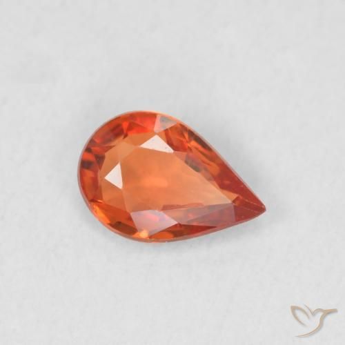 Saphir Orange moyen naturelle En forme de poire, 0.35 ct, VVS
