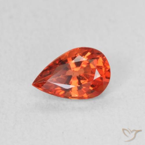 0.49ct Naturel Orange rougeâtre Saphir, En forme de poire, VVS
