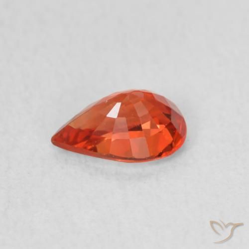 Saphir Orange rougeâtre naturelle En forme de poire, 0.49 ct, VVS