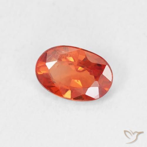 Saphir Orange chaud naturelle ovale, 0.55 ct, VS