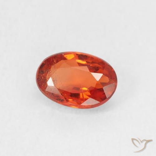 Saphir Orange feu naturelle ovale, 0.58 ct, VS