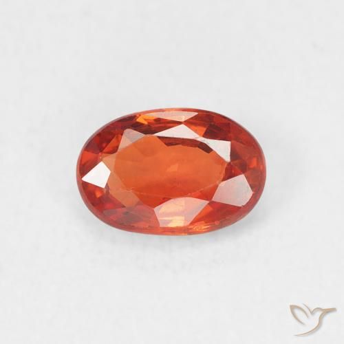 0.64ct Naturel Orange feu Saphir, ovale, VS, Photo A