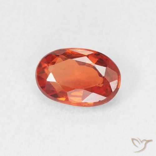 Saphir Orange feu naturelle ovale, 0.64 ct, VS