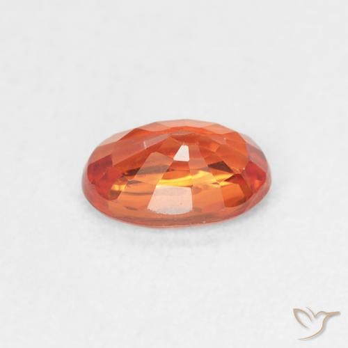 Saphir Orange feu naturelle ovale, 0.64 ct, VS