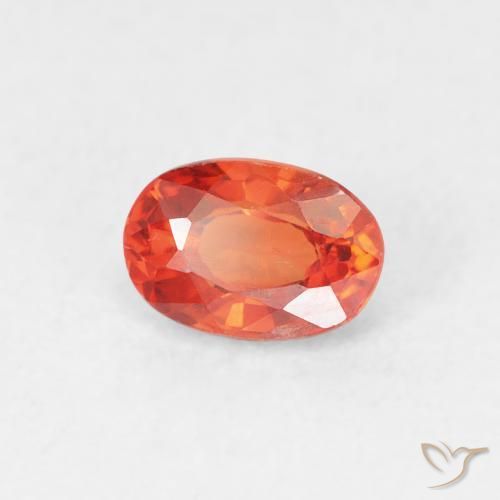 Saphir Orange moyen naturelle ovale, 0.68 ct, VS