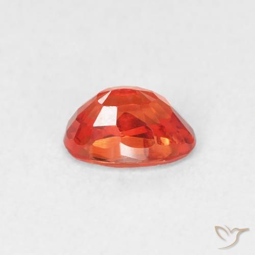 Saphir Orange moyen naturelle ovale, 0.68 ct, VS