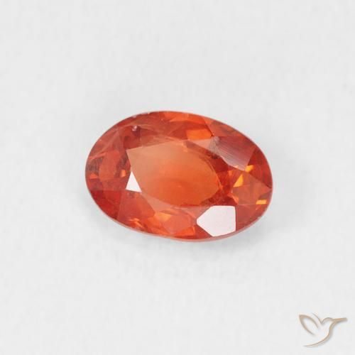 Saphir Ambre orange naturelle ovale, 0.54 ct, VS