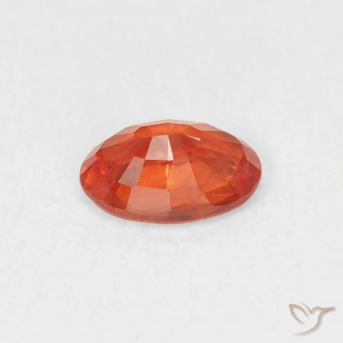 Saphir Ambre orange naturelle ovale, 0.54 ct, VS