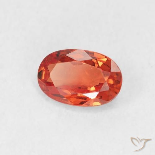 Saphir Orange chaud naturelle ovale, 0.68 ct, VS
