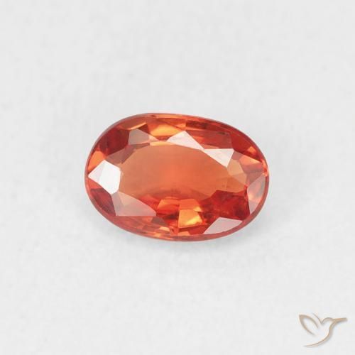 Saphir Orange moyen naturelle ovale, 0.56 ct, VVS-VS