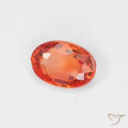 Saphir Orange feu naturelle ovale, 0.53 ct, VVS