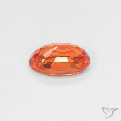 Saphir Orange feu naturelle ovale, 0.53 ct, VVS