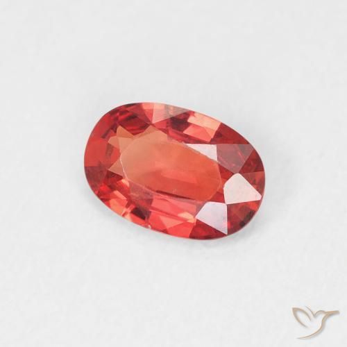 Saphir Rouge intense naturelle ovale, 0.53 ct, VVS