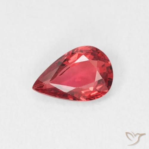 0.45ct Naturel Rouge moyen Saphir, En forme de poire, VVS