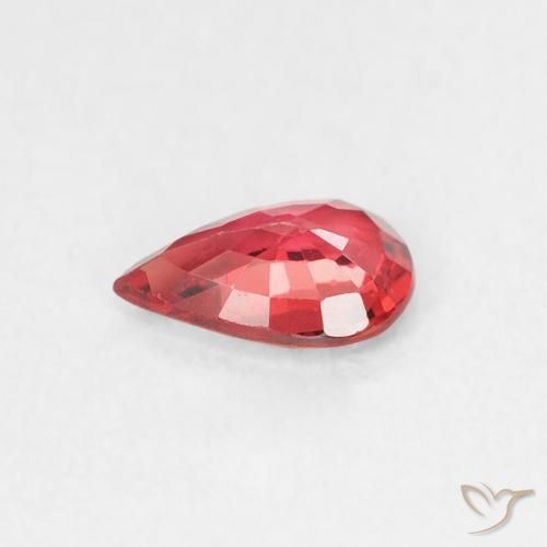 Saphir Rouge moyen naturelle En forme de poire, 0.45 ct, VVS