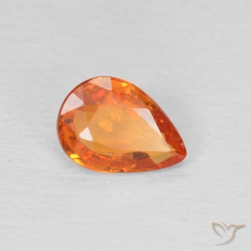 Saphir Orange vif naturelle En forme de poire, 0.69 ct, VS