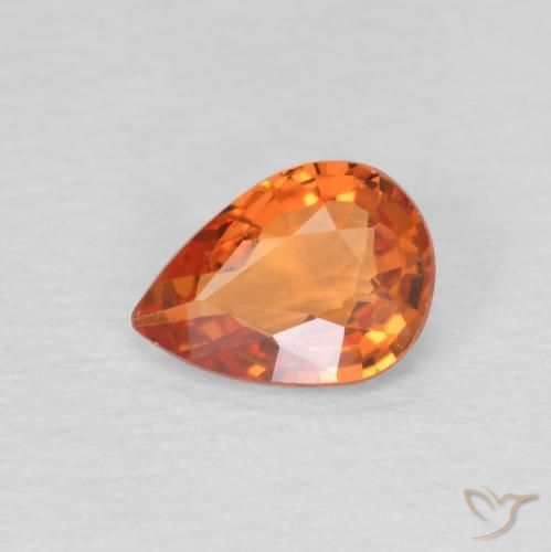 0.69ct Naturel Orange vif Saphir, En forme de poire, VS