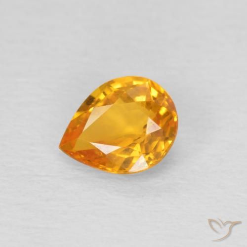 Saphir Orange-or naturelle En forme de poire, 0.70 ct, VS