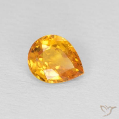 Saphir Orange-or naturelle En forme de poire, 0.70 ct, VS