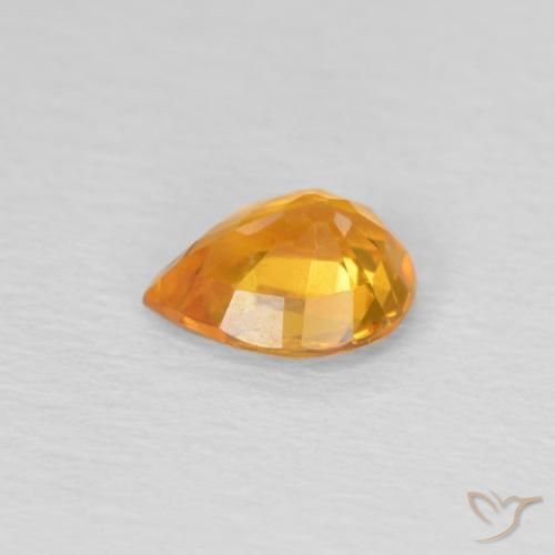Saphir Orange-or naturelle En forme de poire, 0.70 ct, VS
