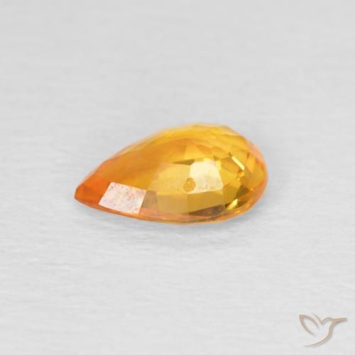 Saphir Orange moyen naturelle En forme de poire, 0.68 ct, VS