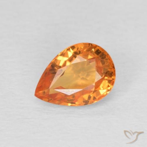 1.05ct Naturel Orange vif Saphir, En forme de poire, VS