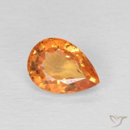 Saphir Orange vif naturelle En forme de poire, 1.05 ct, VS