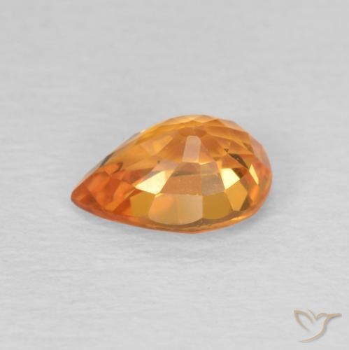Saphir Orange vif naturelle En forme de poire, 1.05 ct, VS