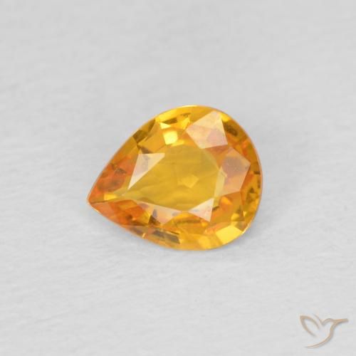 Saphir Orange moyen naturelle En forme de poire, 0.60 ct, VVS-VS