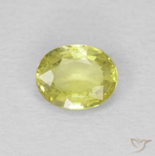 0.50ct Naturel Jaune citron Saphir, ovale, VS