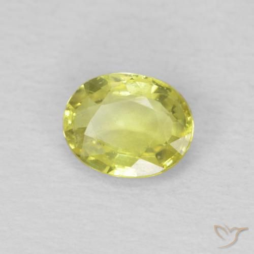 Saphir Jaune citron naturelle ovale, 0.50 ct, VS