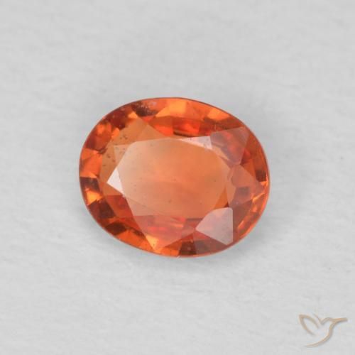 Saphir Orange feu naturelle ovale, 0.46 ct, VS