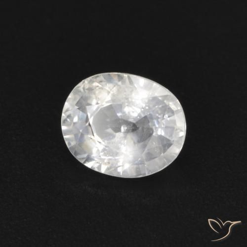 Saphir Blanc naturelle ovale, 0.49 ct, VS