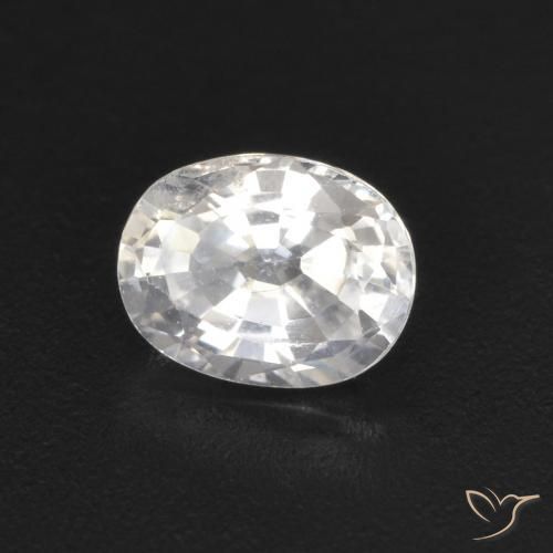 Saphir Blanc naturelle ovale, 0.53 ct, VS