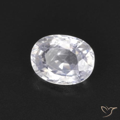 Saphir Blanc bleuâtre naturelle ovale, 0.52 ct, VS