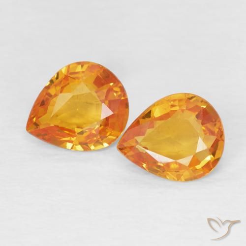 Shop natural 1.23ct Abricot orange Saphir gems, En forme de poire, from Tanzanie at GemSelect. In stock, global shipping!