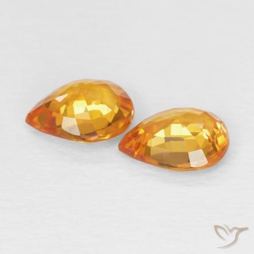 Shop natural 1.23ct Abricot orange Saphir gems, En forme de poire, from Tanzanie at GemSelect. In stock, global shipping!
