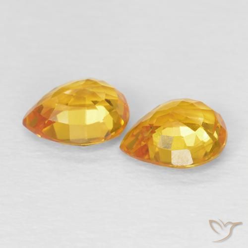 Shop natural 1.54ct Orange moyen Saphir gems, En forme de poire, from Tanzanie at GemSelect. In stock, global shipping!