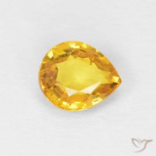 0.88ct Naturel Doré Saphir, En forme de poire, VVS-VS