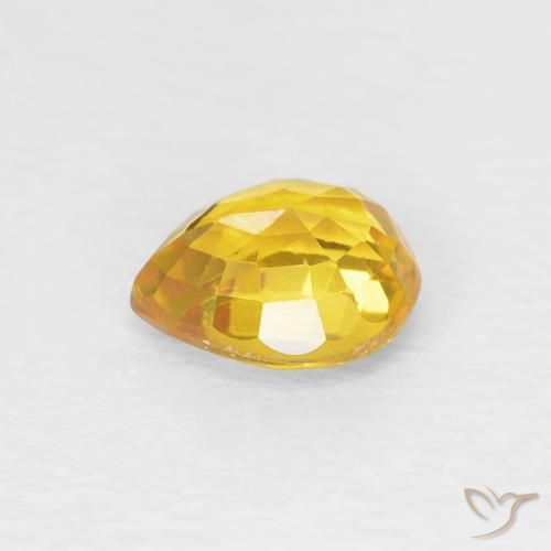 Saphir Doré naturelle En forme de poire, 0.88 ct, VVS-VS