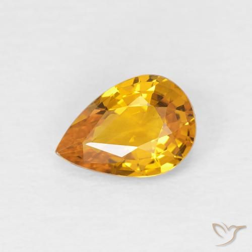 0.83ct Naturel Abricot orange Saphir, En forme de poire, VVS