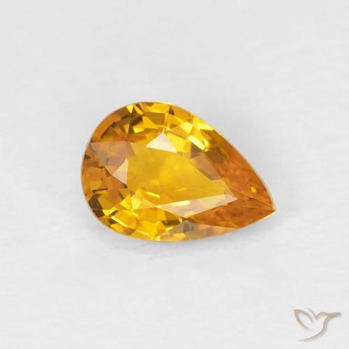 Saphir Abricot orange naturelle En forme de poire, 0.83 ct, VVS