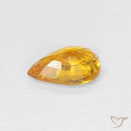 Saphir Abricot orange naturelle En forme de poire, 0.83 ct, VVS