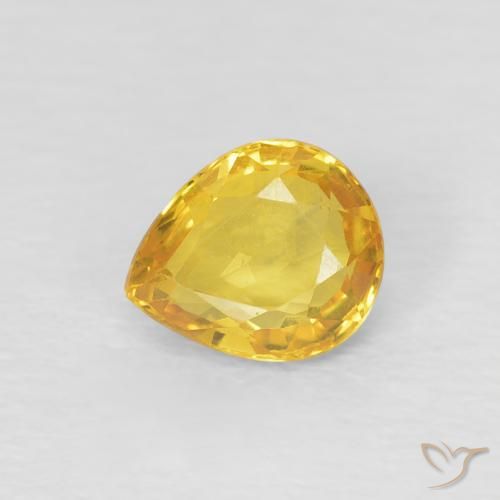 Saphir Doré naturelle En forme de poire, 0.74 ct, VVS-VS