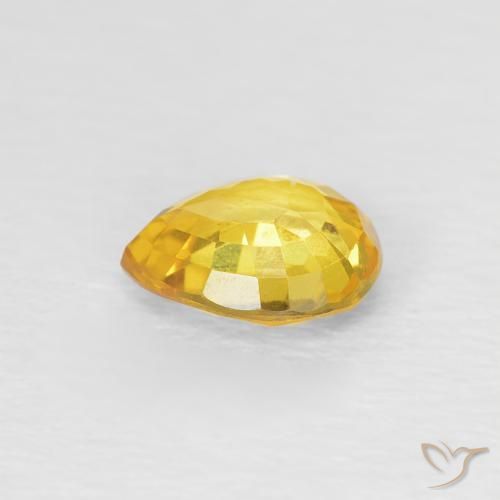Saphir Doré naturelle En forme de poire, 0.74 ct, VVS-VS