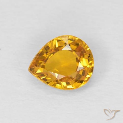 0.79ct Naturel Orange-or Saphir, En forme de poire, VVS-VS